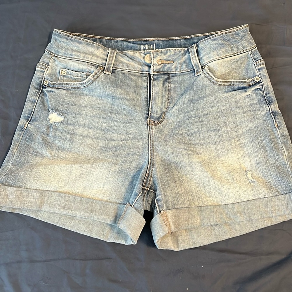Mid rise jean shorts